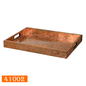 Bandeja de hierro metálica de doble pared para bandeja de servicio de restaurante Bandeja de servicio de metal de último diseño de buena calidad - Product Image 1