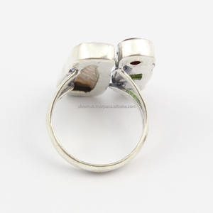 Bague en argent sterling 925 avec pierres précieuses multiples, design unique fait à la main, fabricant de bijoux en argent sterling 925, fournisseur de bijoux personnalisés - Product Image 3