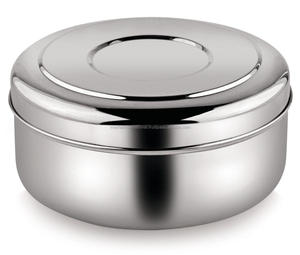 Free Sample Stainless Steel Belly Puri Dabba Round Shape Kitchenware for Snack Storage Food Storage Mirror Polishing <b>Box</b> Packing - Product Image 2