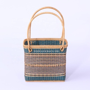 Sac de panier en bambou Yukata japonais fait à la main pour Kimono pour été automne printemps saisons produit artisanal - Product Image 6