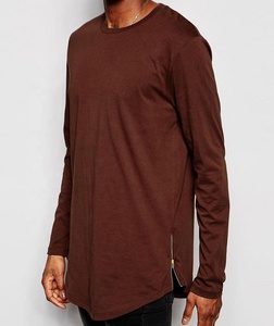 เสื้อยืดคอกลมแขนยาวแบบรูดซิปหน้าสำหรับผู้ชายผ้าฝ้ายสัมผัสนุ่มขนาดพลัสไซส์ - Product Image 2