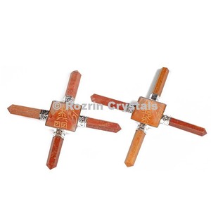 Pyramide d'aventurine de pêche Reiki, générateur de guérison métassysique - Product Image 1