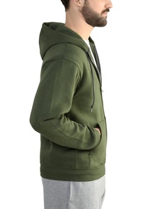 Fabricante al por mayor Anti-Shrink sudadera de lana de punto de alta calidad impresa para hombre Zip Crop con capucha de talla grande para el invierno - Product Image 3