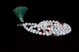 ทำด้วยมือสีฟ้าลูกไม้อาเกตโยคะมาลาสร้อยคอลูกปัดอธิษฐาน108หินคริสตัลบำบัดธรรมชาติสำหรับปาร์ตี้และของขวัญ - Product Image 6