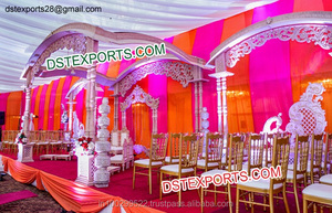 Gran boda mano anhelada madera Mandap Conjunto elegante madera Mandaps boda india decoración madera Mandap venta al por mayor Mandap decoración Reino Unido - Product Image 5