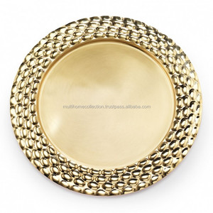 Fournisseur d'usine et fabrication de plateaux d'hôtel pour service à table plateau de service rond en métal en matériau écologique avec logo de luxe - Product Image 1