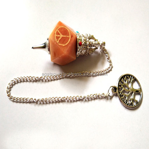 Antique Hexagon Reiki Engraved Magnesia Pendulum <b>Crystal</b> Healing <b>Craft</b> Wholesale - Product Image 1