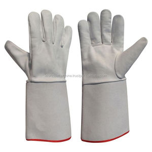 Gants de soudage en cuir de vachette en peau de chèvre certifiés CE anti-coupure anti-dérapant anti-impact anti-chaleur pour le travail à la main sécurité Mig - Product Image 1