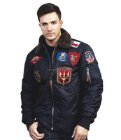 Özel Tasarım Erkek Bomber Ceket MA-1 Pilot Ceket Dokunmamış Polyester/Naylon Dış Yüzey Saten Kumaş Rüzgar Geçirmez Su Geçirmez Çevre Dostu