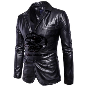 Manteau en cuir d'agneau pour hommes Blazer Manteau doux Manteau habillé - Product Image 1