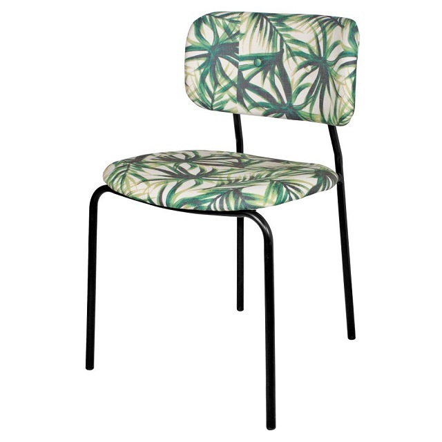 Antique Design Iron & Fabric Industrial Chair