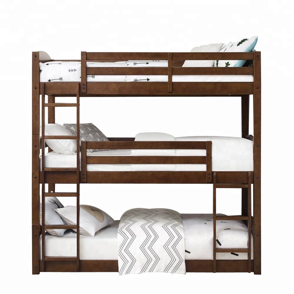 Litera Triple de madera Separable para niños, mueble de dormitorio moderno para niños, cama sólida de fácil montaje, 015