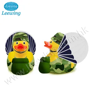 어린이 안전 군인 육군 낙하산 노란색 고무 오리 비닐 목욕 장난감 군인