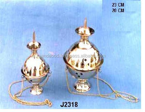 Soporte de incienso colgante de latón, soporte de Metal para incienso, acabado pulido - Product Image 3