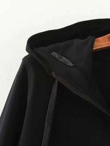 เสื้อกันหนาวมีฮู้ดแบบเปิดซิปสำหรับผู้หญิงเสื้อกันหนาวลำลองผ้าฟลีซถักทรงสูงออกแบบได้ตามต้องการ2024 - Product Image 3