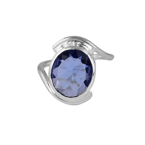 Véritable pierre précieuse de quartz bleu Bague de designer en argent sterling 925 massif Fabricant de bijoux faits à la main Grossiste CASA DE PLATA - Product Image 1