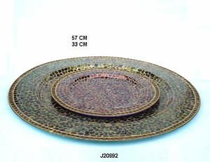 Bol décoratif en mosaïque de verre fabriqué en fer, pour la maison - Product Image 2
