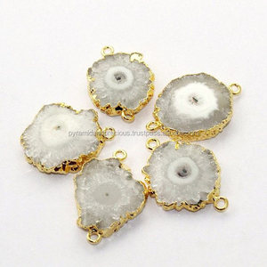 Connecteur à 2 maillons en quartz solaire 15-22mm de forme naturelle pour bijoux de fête unisexe-élégant - Product Image 1