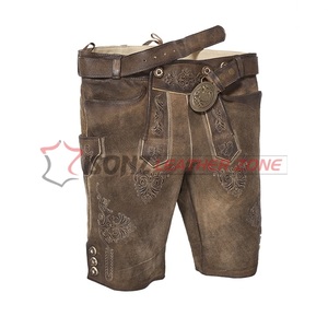 ผู้ชายแบบดั้งเดิมกางเกง Lederhosen สั้นเย็บปักถักร้อยคลาสสิกกางเกง Suspenders - Product Image 1