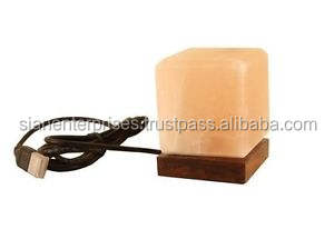 Cat & Cube Lámpara de sal USB Lámpara de sal del Himalaya con base de madera La mejor Lámpara decorativa Purificador de aire natural - Product Image 2