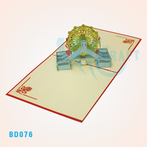การ์ดป๊อป3D รูปชิงช้าสวรรค์ทำด้วยมือกระดาษดีไซน์ตัดด้วยเลเซอร์การ์ดอวยพรของที่ระลึกราคาที่ดีที่สุดงานฝีมือเวียดนามหัตถกรรม - Product Image 6