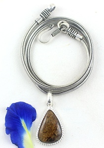 จี้รูปลูกแพร์สีเงินสเตอร์ลิง92.5อัญมณีสีบรอนซ์ธรรมชาติชุบทองสร้อยคอเสน่ห์น่ารักของขวัญเครื่องประดับผู้หญิง - Product Image 4