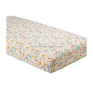 Juego de sábanas de cuna de bebé de algodón estándar liso e impreso de un solo Jersey orgánico 100, Sábana de cuna ajustada personalizada de alta calidad - Product Image 1