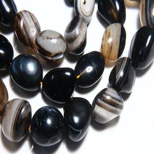 Agate onyx noire de haute qualité Pépite à facettes dégringolé DrilledGemstone collier de guérison en cristal naturel à brin complet grossiste - Product Image 4
