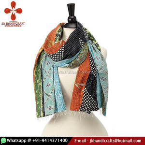 Wholesale Vintage Pure Cotton Sari Kantha <b>Scarves</b> - Product Image 1