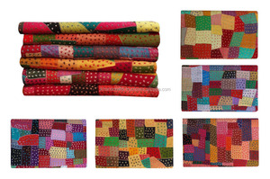 Indian Cotton Handmade <b>Bedspread</b> Indian Patchwork <b>Quilt</b> - Product Image 4