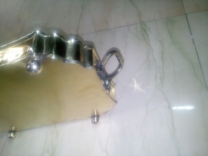 ถาดเสิร์ฟไม้พร้อมด้ามจับสีทองถาดทองเหลืองสำหรับใช้ในบ้านถาดทองเหลืองสีทองหรูหราสำหรับใช้ในชีวิตประจำวัน - Product Image 4