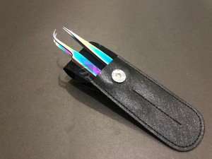 Pinces à cils en acier inoxydable multicouche avec logo personnalisé et pointes en fibre, pinces à cils droites et courbes - Product Image 5