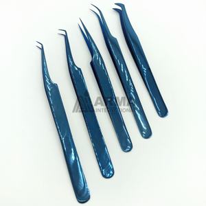 แหนบปลายขนตาไทเทเนียมไฟเบอร์พลาสม่าสีน้ำเงินสแตนเลสมืออาชีพฉลากส่วนตัวที่ยั่งยืน - Product Image 6