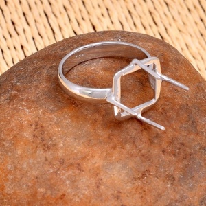 Forma cuadrada Lisa 925 Diseño de punta de plata esterlina Encontrar anillo Joyería Anillo de moda para mayorista unisex POR CASA DE PLATA - Product Image 6