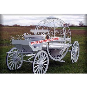 Carrosse de Cendrillon blanc anglais pour mariage, carrosse de Cendrillon en forme de citrouille pour mariage, carrosse de Cendrillon blanc en verre pour mariage - Product Image 1