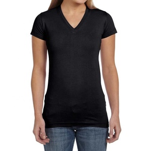 Camiseta personalizada de alta calidad para mujer, ropa con estampado de etiquetas privadas, Logo bordado, Camiseta de algodón en blanco para mujer, Camiseta ajustada de verano - Product Image 6