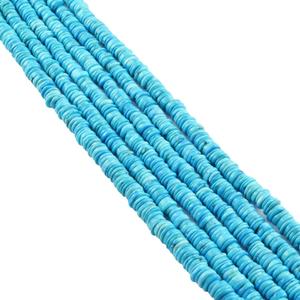 Arizona Turquoise Blue Color Smooth Flat Big Hole Tyre <b>Beads</b> Strand Blue Color Product Category <b>Stone</b> <b>Beads</b> - Product Image 4