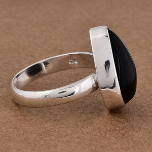 Anillo De piedras preciosas con forma De pera De ónix negro genuino, joyería hecha a mano de Plata de Ley 925 sólida, anillo con forma De Pera, mayorista, Casa De Plata - Product Image 3