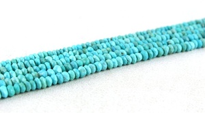 13 \ "Long 1 Brin AAA Grade Naturel Bleu Turquoise Gemme Rondelle Perles À Facettes pour Pierre De Naissance Bijoux En Gros - Product Image 2