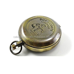Boussole de poche en laiton pour garçon, boussole de poche en laiton Antique, styliste élégante à cadran de soleil, 3 pouces, meilleur produit cadeau, CHCOM391 - Product Image 1