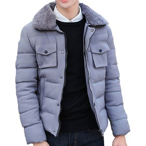 Dernière veste d'hiver matelassée pour homme sur mesure sans capuche Col rond 100% polyester Tissu en toile Séchage rapide Coupe-vent Vêtement d'extérieur - Product Image 2
