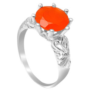 แหวนเงินแท้925สเตอร์ลิงประดับอัญมณีคาร์เนเลี่ยนทรงกลมธรรมชาติแหวนแฟชั่นสำหรับผู้หญิงผู้ชาย - Product Image 2