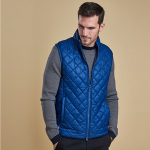Dernière veste matelassée personnalisée en polyester et nylon, couleur personnalisée, chaude pour l'hiver, sans capuche, pour homme |   Coupe-vent d'extérieur - Product Image 2