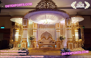 Mandap de mariage royal indien doré, ensemble de mandap de mariage, fabricant, nouveau design de mandap de mariage à vendre, LOS ANGELES - Product Image 6