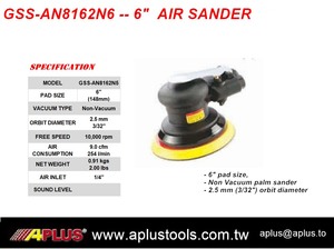 APLUS-Lijadora de Palma de aire de 6 ", herramienta de 2,5mm vacío sin, personalizable, compatible con OEM, de mm - Product Image 4