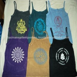 Camisetas sin mangas transpirables de punto estampado para mujer, de longitud corta - Product Image 3