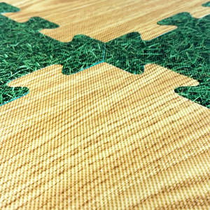 European Factory Wood/Grass Laminated EVA Interlocking Mat Puzzle Floor Mat