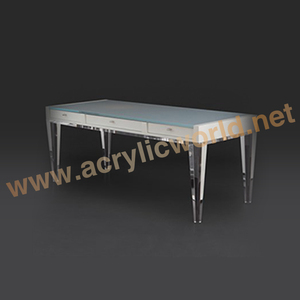 Mesa de comedor cuadrada de acrílico, Cubo de estilo de cristal transparente, silla de escritorio de acrílico - Product Image 1