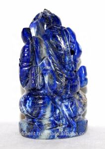Sculpté à la main Religieux Ganesha Statue Figurine Lapis Lazuli Quartz Pierre Précieuse Sculpture Gravé Ornement De Noël - Product Image 6