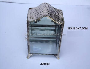 กล่องเครื่องประดับทำในแก้วและทองเหลืองอุปกรณ์ในนิกเกิลเสร็จสิ้นกล่องเครื่องประดับของขวัญที่ดีที่สุดสำหรับผู้หญิงและเด็กผู้หญิง - Product Image 2